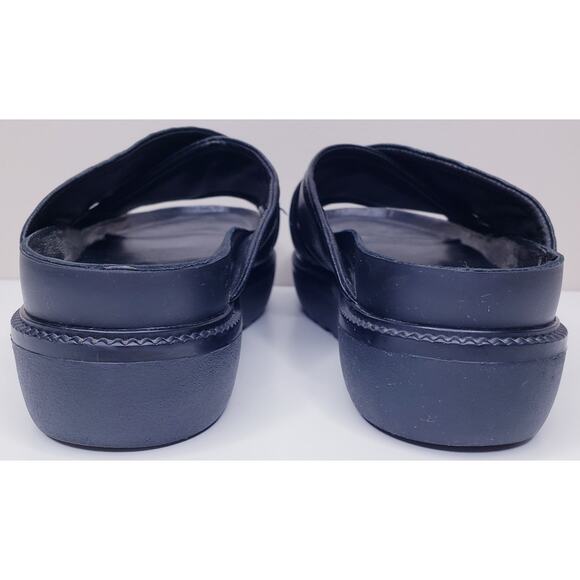 VAGABOND IRENE Cross Strap Black Leather Slide Platform Sandals Women's Size 36 - Picture 3 of 14